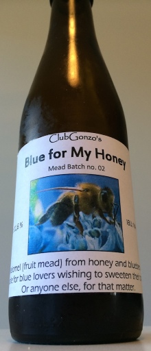 ClubGonzo's Blue for My Honey, Mead Batch no. 02.
