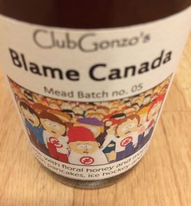 ClubGonzo's Blame Canada, based on floral honey and maple syrup.
