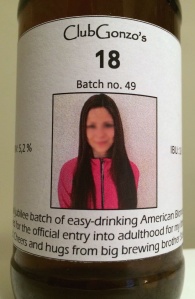 18. Which of course has an IBU of 18. Batch no. 49.