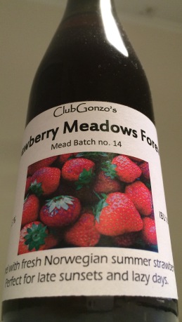 Strawberry Meadows Forever, aka. mead batch no. 14.