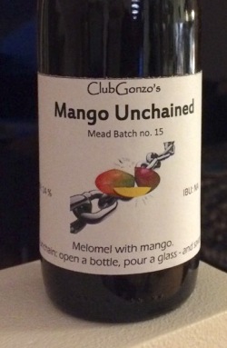 Mango Unchained, mead batch no. 15.