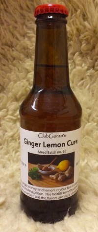 Ginger Lemon Cure, mead batch no. 16.